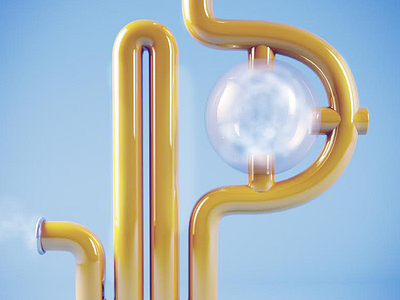 P is for Pipe 3d c4d cinema4d typography
