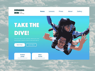 Landing Page for fake Skydiving Company 003 daily ui day 3 design landing page webpage