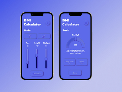 Skeuomorphism | Neumorphism BMI Calculator