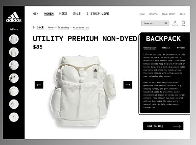 E-Commerce Shop | Single Item 012 adidas backpack concept daily ui daily ui challenge day 12 design an e commerce shop redesign single item ui ux webpage