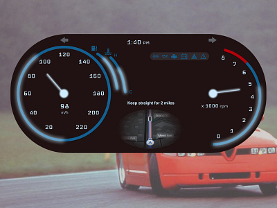 Car Dashboard Interface car car interface daily ui daily ui challenge daily ui day 37 dashboard design directions interface speed ui ux