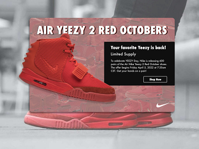 Special Offer 036 branding daily ui daily ui challenge day 36 design nike october red red october shoes special offer ui ux yeezy