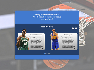 Testimonials da 39 daily ui daily ui challenge design layout nba testimonials ui ux