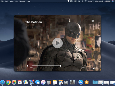 Video Player app apple daily ui daily ui 057 daily ui challenge daily ui day 57 day 57 design mac os mac video player movies the batman ui ux video player videos