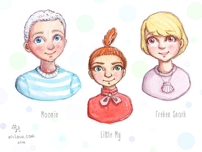 Moomin, Little My and Freken Snork fanart freken snork humanization little my moomin moomins watercolor