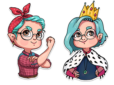 we can do it! ⚡️stickers art digital art funny girls girls power queen stickers