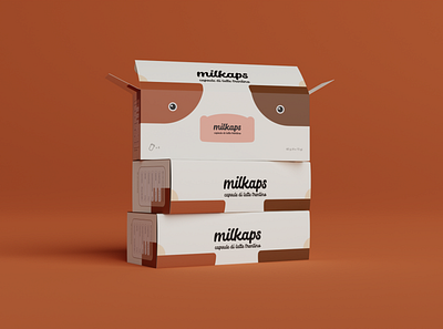 Milkaps - milk capsules 3d branding graphic design logo