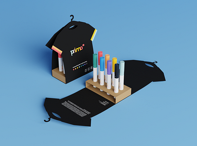 Primo - textile markers 3d branding graphic design logo