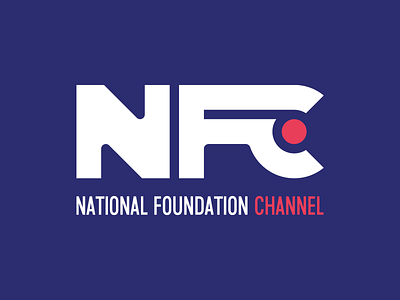 National Foundation Channel - Logo Design blue branding channel graphic design illustration logo logo design red television tv typography vector white