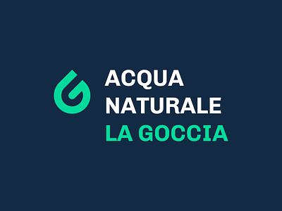 Acqua Naturale "La Goccia" - Logo Design blue branding design drop graphic design green letter g logo logo design vector water