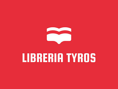 Libreria Tyros - Logo Design book bookshop branding design graphic design letter t logo logo design red red white vector white