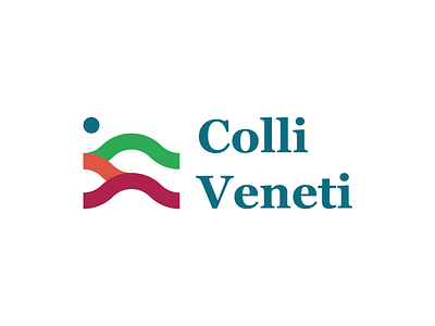 Colli Veneti - Logo Design blue branding design graphic design green hill hills italy logo logo design red typography vector veneto