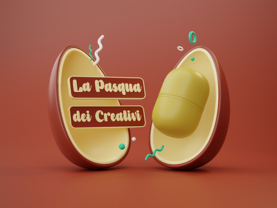 La Pasqua dei Creativi - 3D Illustration 3d 3dillustration 3dscene blender chocolate design easter easteregg graphic design illustration surprise