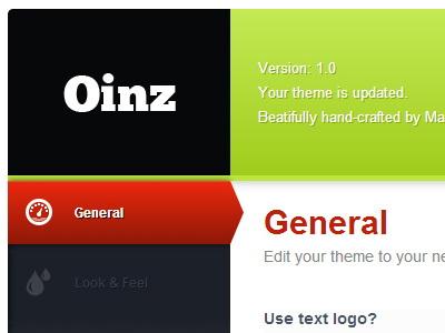 Oinz framework theme ui wordpress