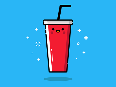 Drink blue cola drink illustration mbe red vector