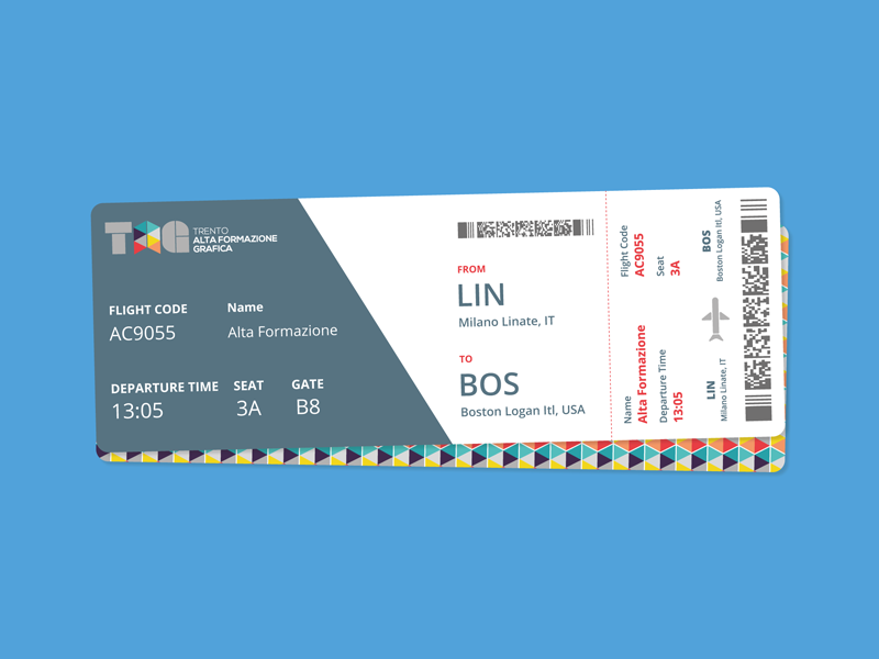 Airline tickets artigianelli alta formazione tag milan boston flat design flat airline ticket tickets