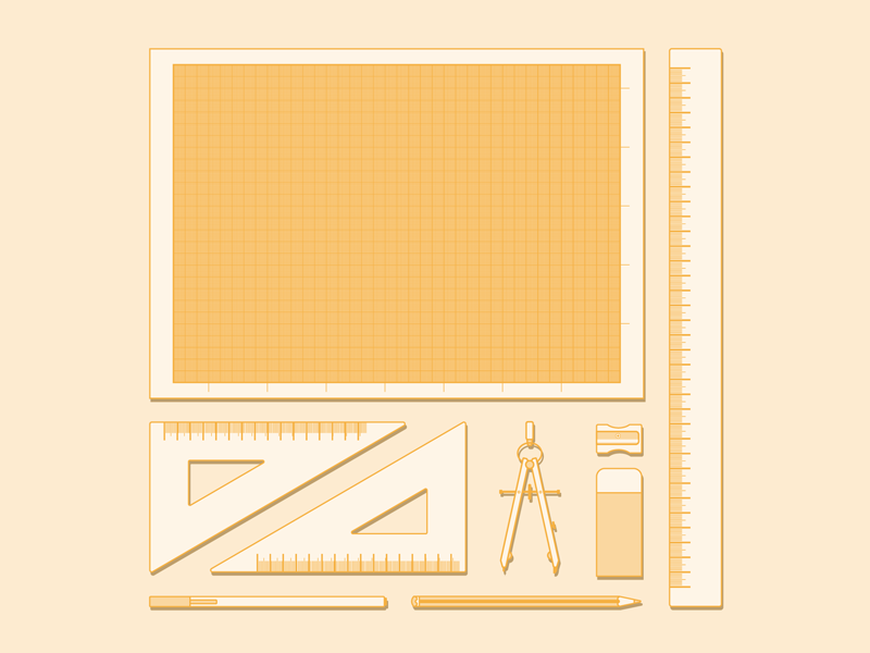 Essentials of architect design architect elements monocromo flat orange essentials