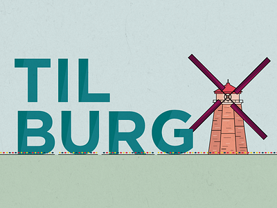 Tilburg holland mill netherlands retrò tilburg vector vintage wind windmill
