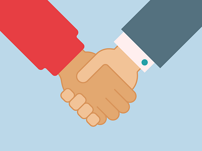 Handshake flat. color hand handshake vector