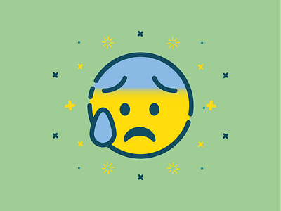 Panic Emoji anxiety emoji emoticon flat panic vector