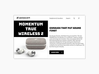 Wireless Earbuds landing page