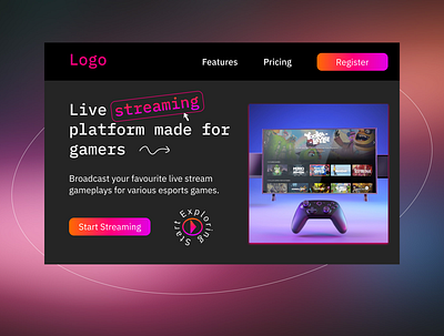 Game Streaming Platform app branding design icon illustration logo typography ui ux vector
