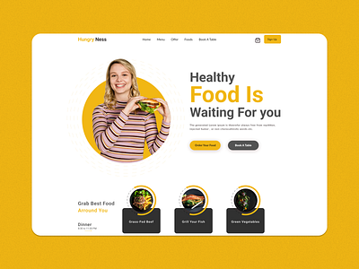 Healthy Food Concept Hero Design branding header design hero design landing page onlineshop hero ui ui visual design webdesigner
