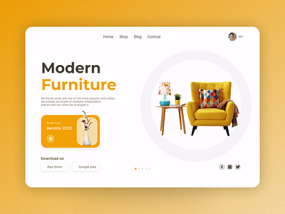 Furniture Web Header branding header design hero hero design landingpage ui ui visual design webdesigner
