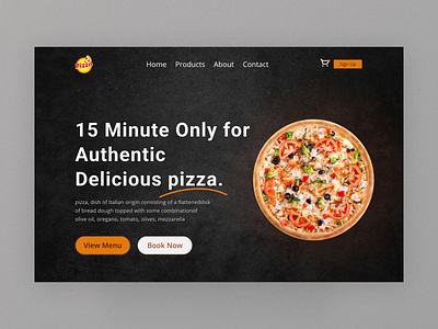 Pizza Shop Hero branding design graphic design header design hero hero design ui ui visual design webdesigner