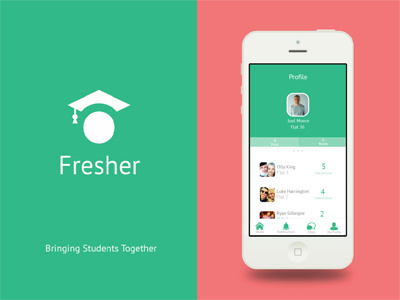 Fresher - The Student App app bonding chat concept ios iphone mobile social students ui ux