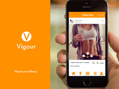 Vigour aesthetics app branding fitness ios iphone social ui ux