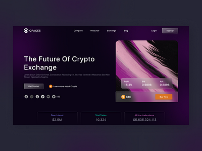 Cryptocurrency Landing Page bitcoin blockchain crypto crypto wallet cryptocurrency ethereum landing page nft trading ui ux web design web ui
