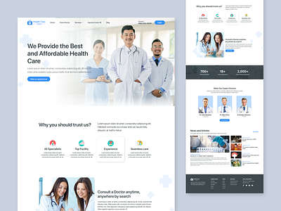 Hospital Website Landing page by i3 Valley on Dribbble