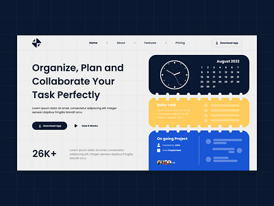 Web Design - Productivity Tracker app brand branding collaborate collaboration company design logo productive productivity software team tool ui ux web design website
