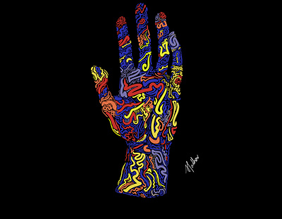The Hand colors design expression illustration line art pride rebellion vector