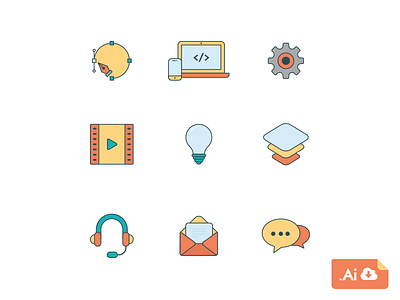 Web Icons - Freebie comment contact download flat freebies icon iconpack idea setting vector web webdesign