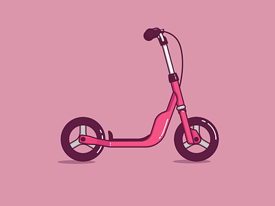 Electric scooter 100days daily escooter icon illustration lineart minimal scooter