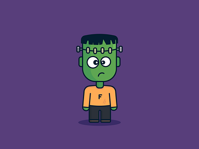 Frankenstein 100days flat frankenstein halloween icon lineart minimal