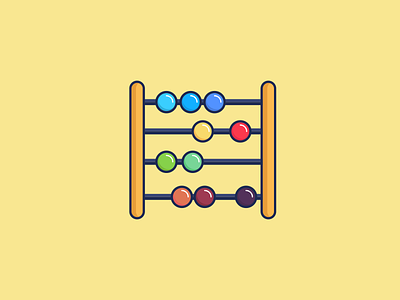 Abacus 100days abacus calculator computer daily flat icon lineart minimal
