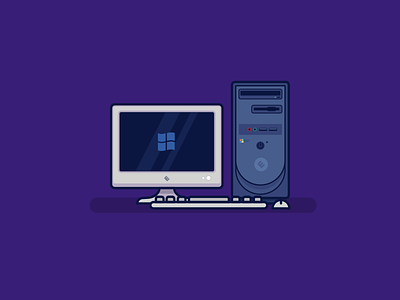 Desktop 100days blue computer daily dell desktop flat icons minimal pc windows workspace