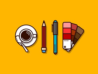 Designer's Tool Essential 100days color color guide daily designer tool minimal pantone pen pencil yellow