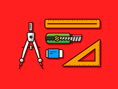 Designer's Tool War 100days daily designer tool divider minimal pantone pen pencil red