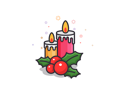 Candle 100days candle christmas daily flat lineart minimal santa xmas