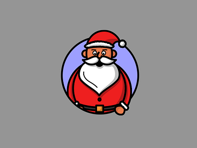 Santa 100days christmas flat lineart minimal santa snow xmas