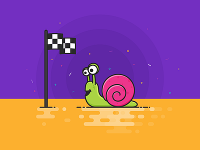 The Snail 100days challenge finish line lineart minimal snail violet yellow