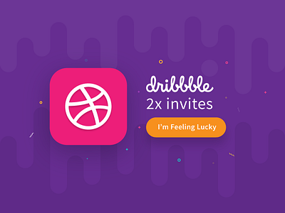 2x Invites debut drafted dribbble giveaway invite violet welcome