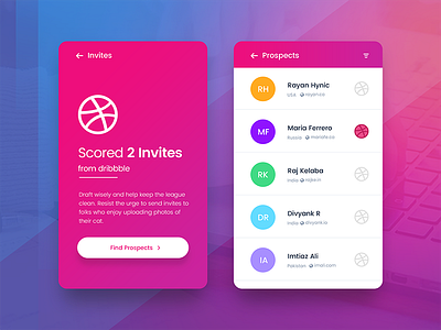 Invite Giveaway UI android app dailyui giveaway gradient invite minimal mobile profile ui ux