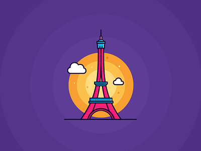 Eiffel Tower badge eiffel france icon illustration lineart outline paris sticker sticker mule tower sticker vector