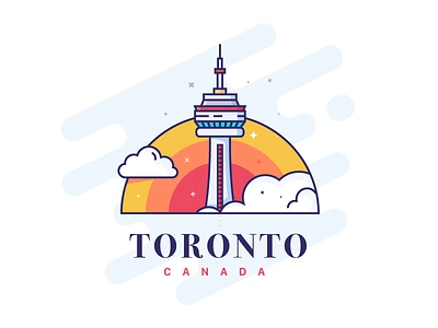 Toronto - Sticker Mule canada cn tower lineart sticker stickermule toronto tower