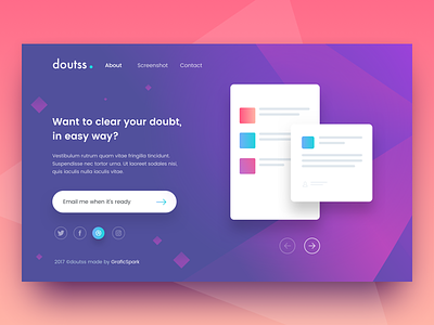 Doutss Landing Page - Freebies Day #7 app color design doutss flat landing landing page language minimal social subscribe visual web webdesign